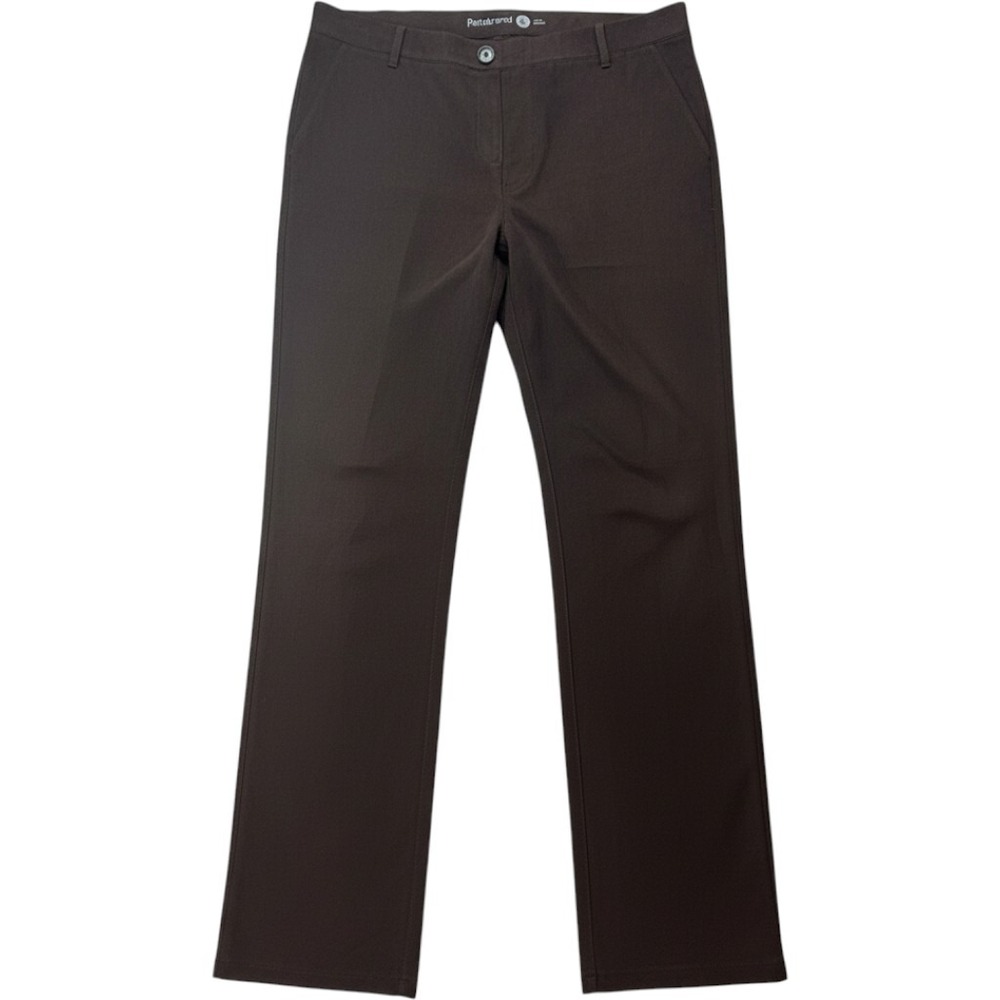 Betabrand Dress Pant Yoga Pants Women XL Long Faux Suede Brown Straight Leg
